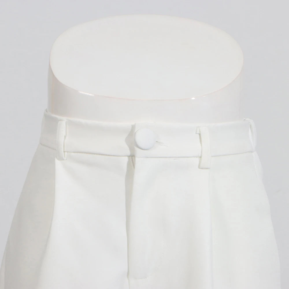 Solid Spliced Appliques Two Piece Sets for Women V Neck Long Sleeve Patchwork Pocket Top High Waist Pant Set Female