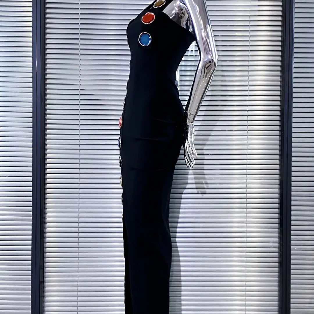 Women Sexy Halter Off the Shoulder Shinning Sequined Bodycon Long Bandage Dress Celebrate Evening Party Birthday Fashion Outfit