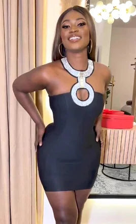 New Summer Women Sexy Halter Bandage Bodycon Mini Dress Nightclub Party Hot Backless Dress Cocktail Fashion Dress Vestido black