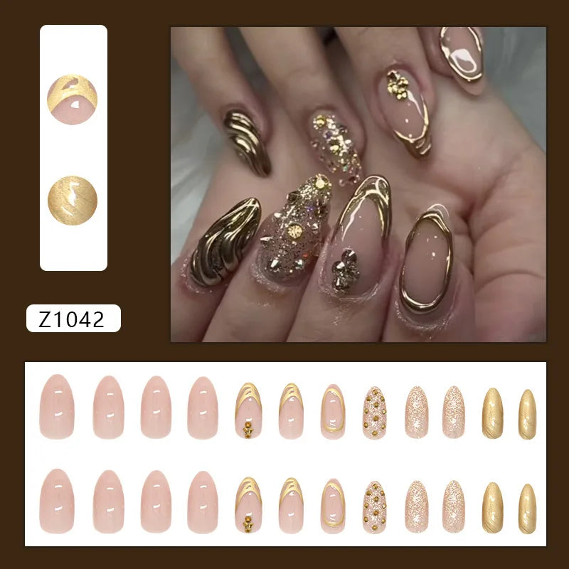 24pcs Punk Purple Press on Nails Star Moon Print y2k Style False Nails for Girl Wearable Reusable European Almond Fake Nail Tips 4