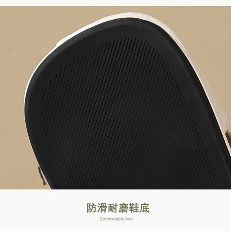 2024 Summer New Women's Outdoor Slippers Korean Style Fashion Flat Shoes Women's Casual Mary Jane Mules