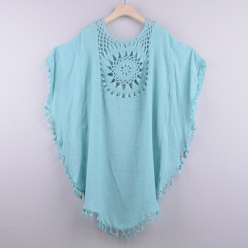 Swimsuit Cover Ups for Swimwear Beach Tunic Dress Cotton Summer Cover Up Color 7 One Size(40-75KG)
