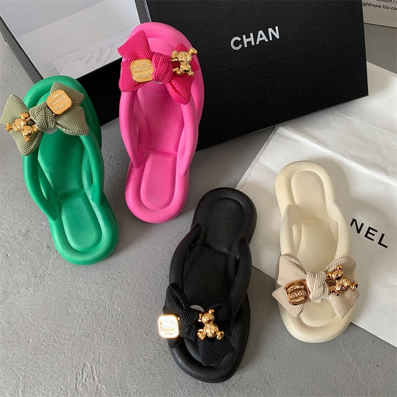 Summer Women Slippers Cute Clip Toe Flip Flops Shoes Female Platform Outdoor Fashion Beach Sandals Ladiew Casual Flat Slides