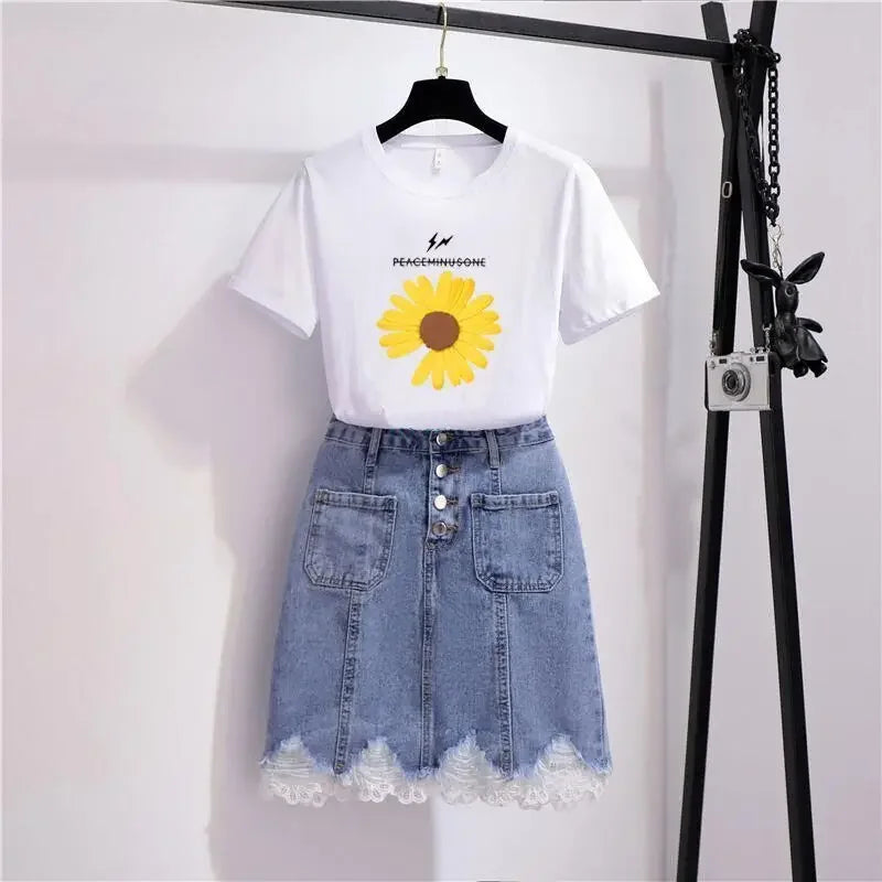 Women's Skirt Ripped Skirts for Woman Lace Clothes with Pocket Blue Patchwork Premium Luxury New in Harajuku Korean Style A Line