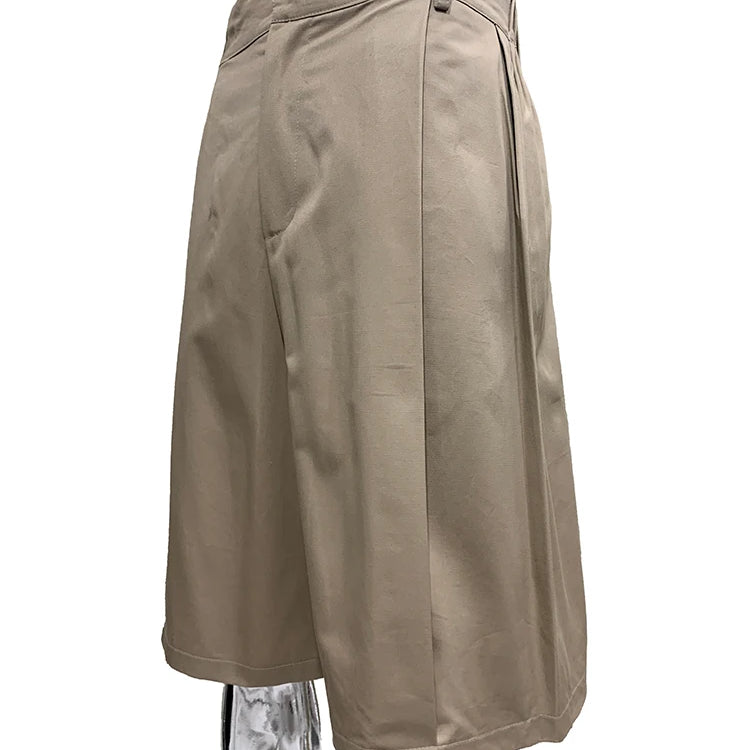 Lautaro Summer Autumn Baggy Khaki Wide Leg Shorts for Men Elastic Waist Loose Luxury Designer European Fashion Clothes 2025