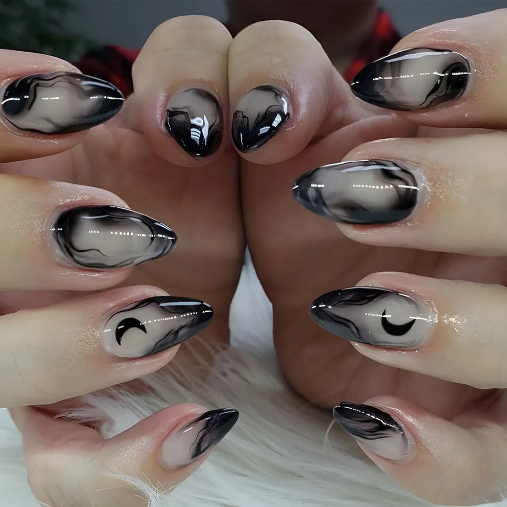 24pcs/set short Medium Long fake nails for women almond square ballet tips cute animals starry eyes Y2K press on false nails 1499