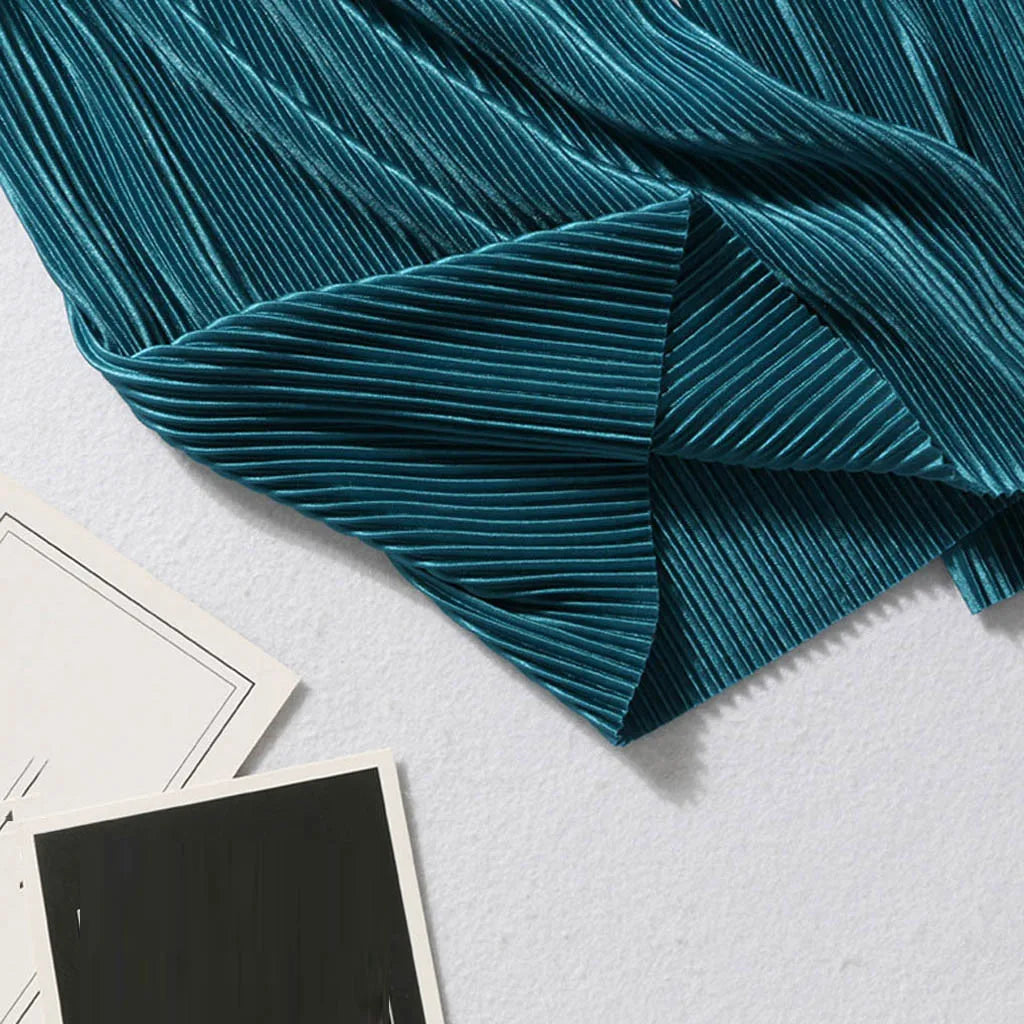 Women Pants Summer Spring Ice Silk Fashion Tide Korean Casual Cropped Pants Loose Elastic Waist High Pleated Wide Leg