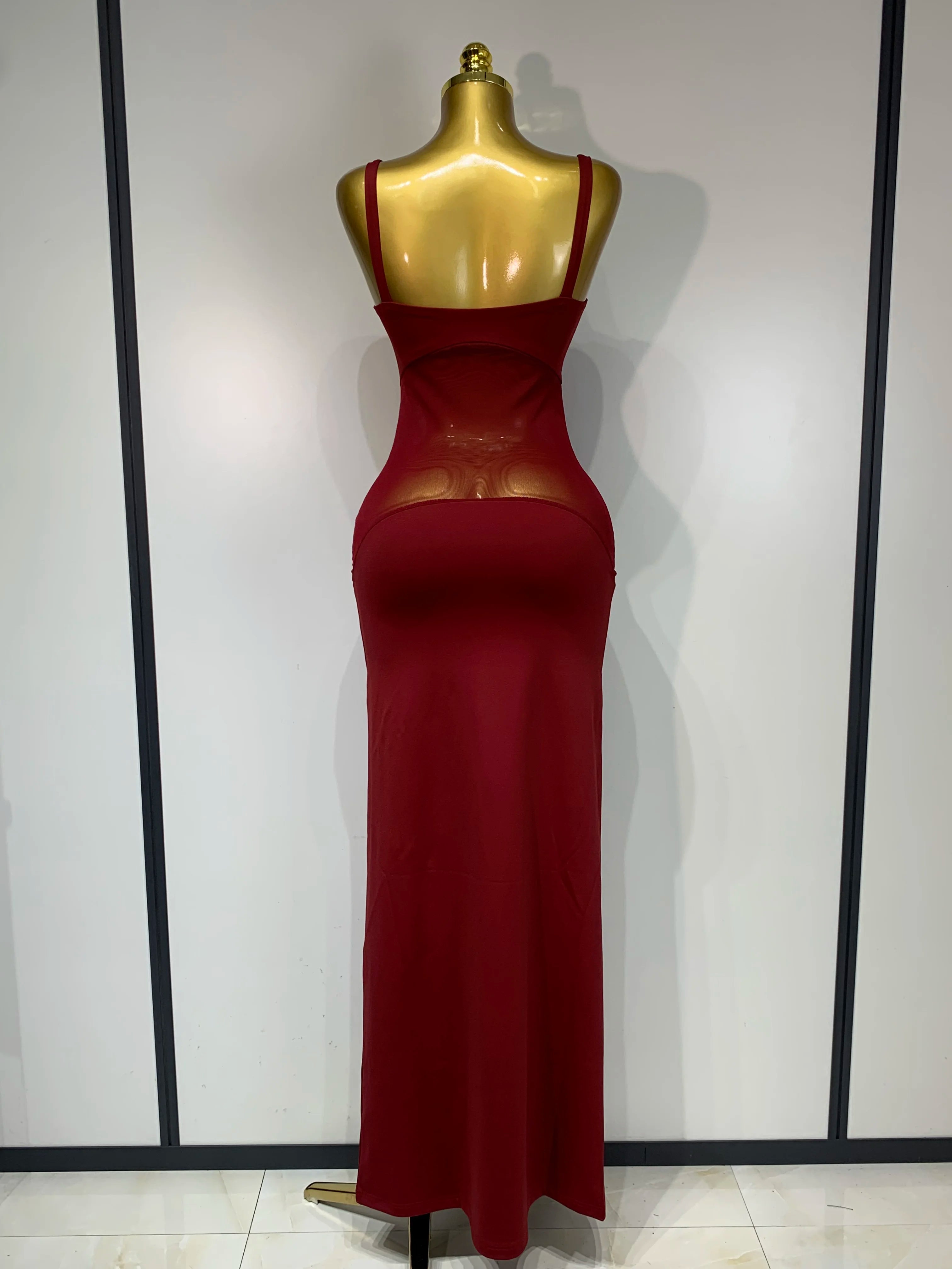 Sexy See Through Mesh Patchwork Long Dress 2025 Women Backless Bodycon Cocktail Party Elegant Luxury Birthday Dresses Vestidos