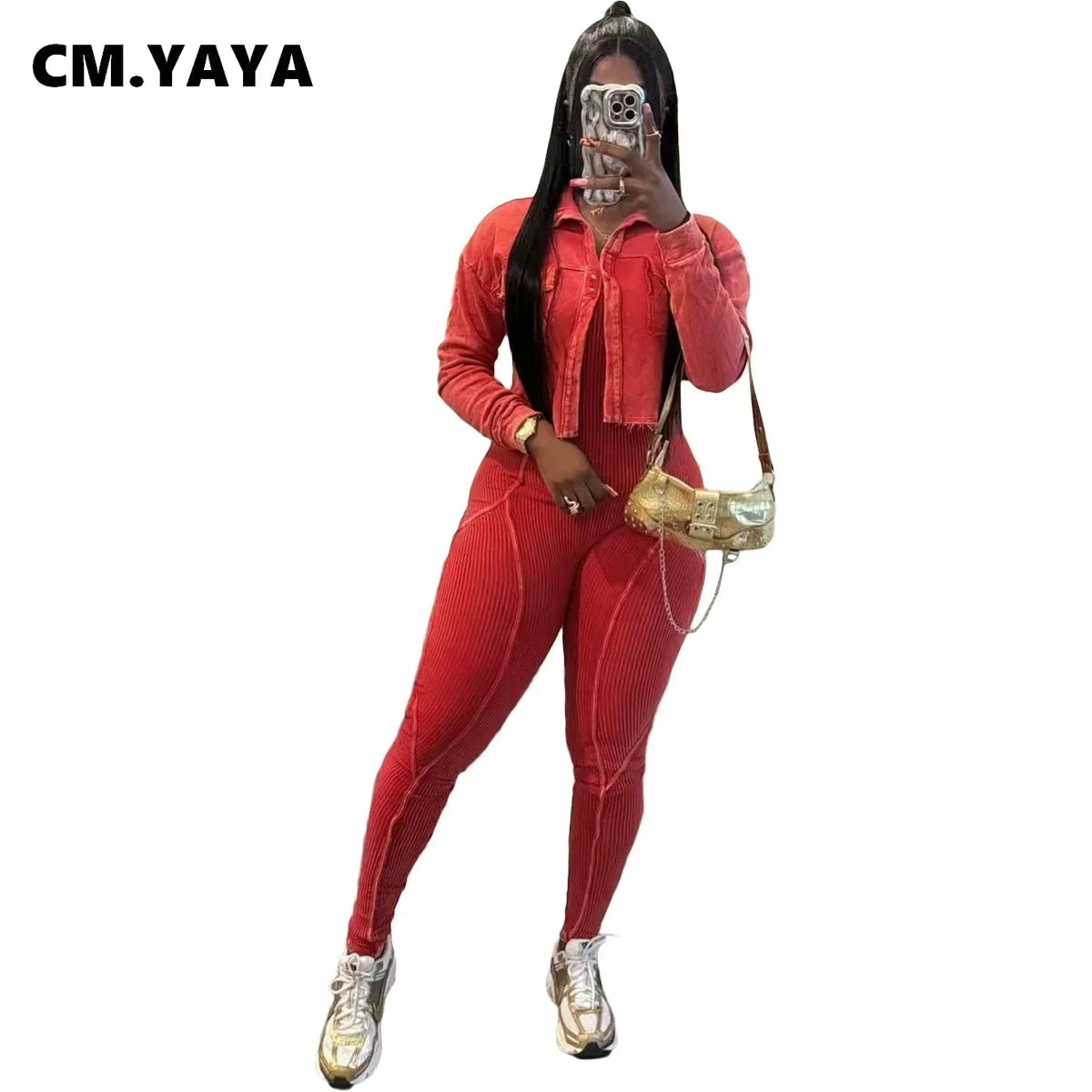 Fashion Women's Set Washed Knitted Long Sleeve V-neck Coats+pencil Jumpsuits Active Two 2 Piece Set Outfits Tracksuit