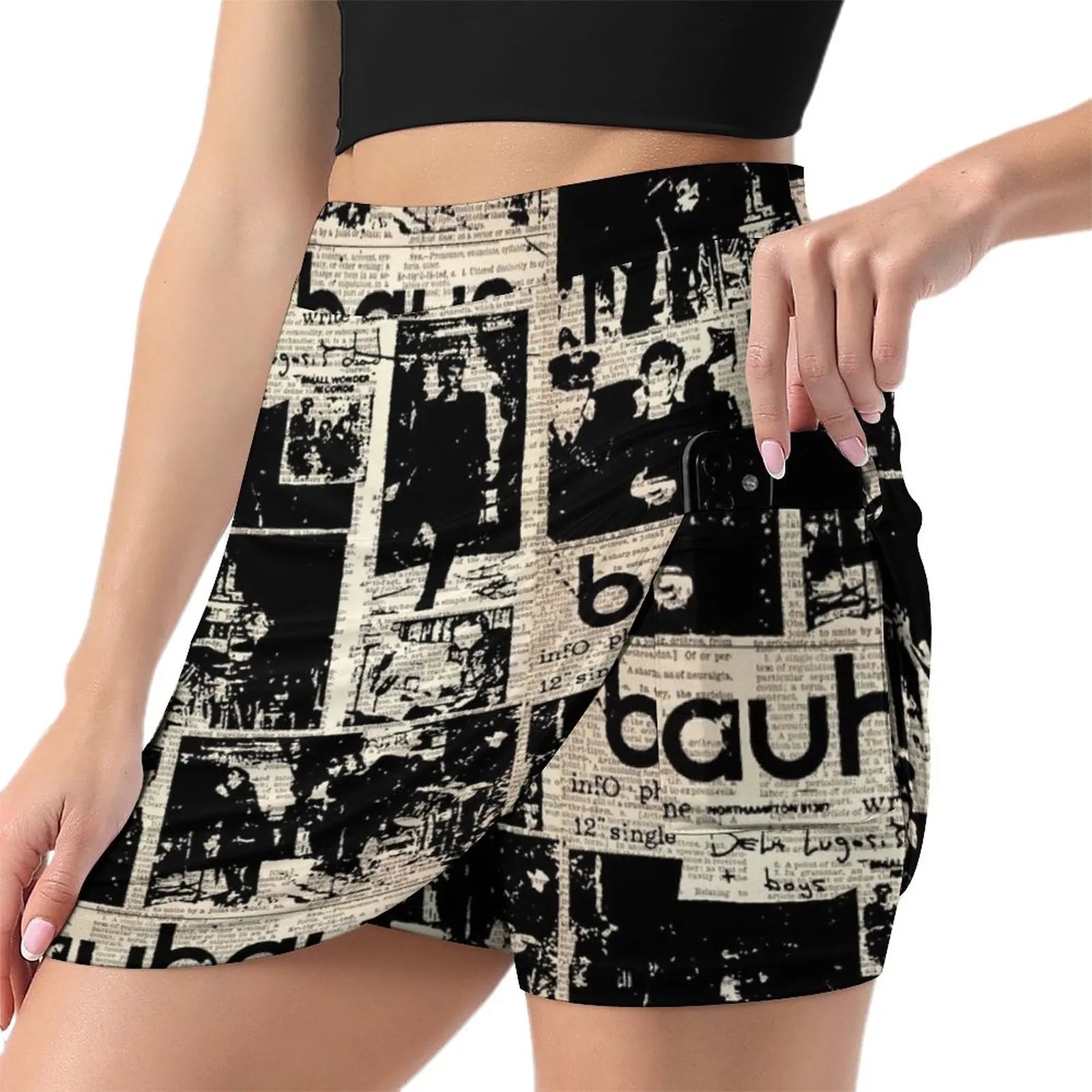 80S POST PUNK BAND / BHS Light Proof Trouser Skirt Clothes for summer luxury designer clothing women skirts summer woman