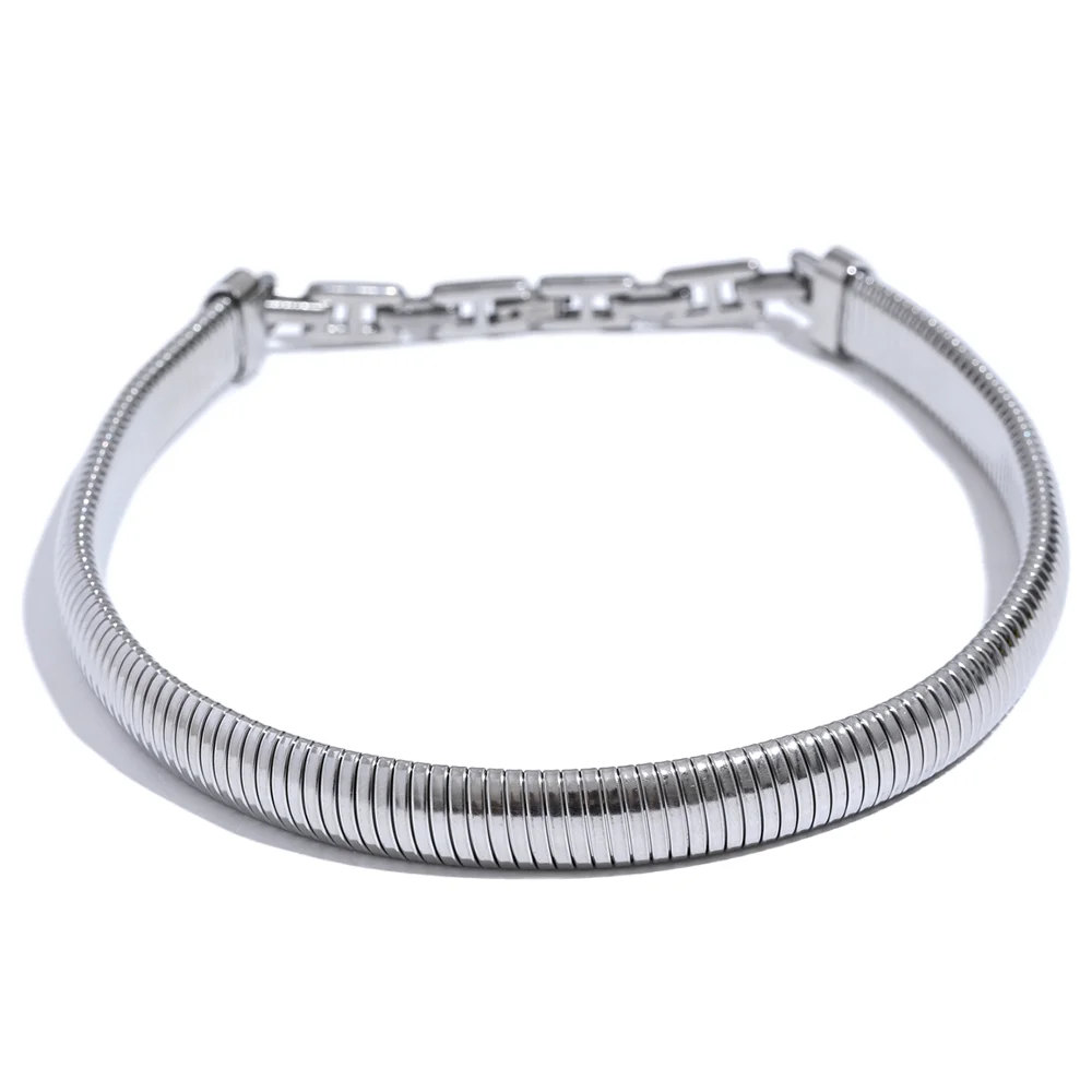 Yhpup 12mm Stainless Steel Cuban Choker Necklace Waterproof Statement Fashion 2023 Trendy Thicker Chain Jewelry for Women Gift YH357A Steel