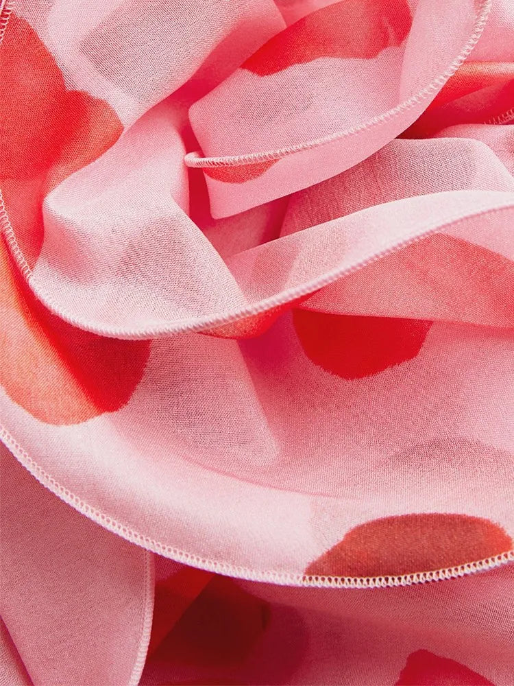 Print Patchwork Floral Cut Out Dress For Women V Neck Long Sleeve High Waist Folds Mini Dresses Female Clothes New