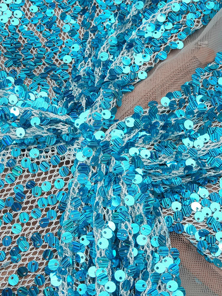 2024 Blue Long Mermaid Party Dress Sequins Beaded Deep V Neck Plunge Halter Cut out Bodycon Cocktail Party Evening Gowns