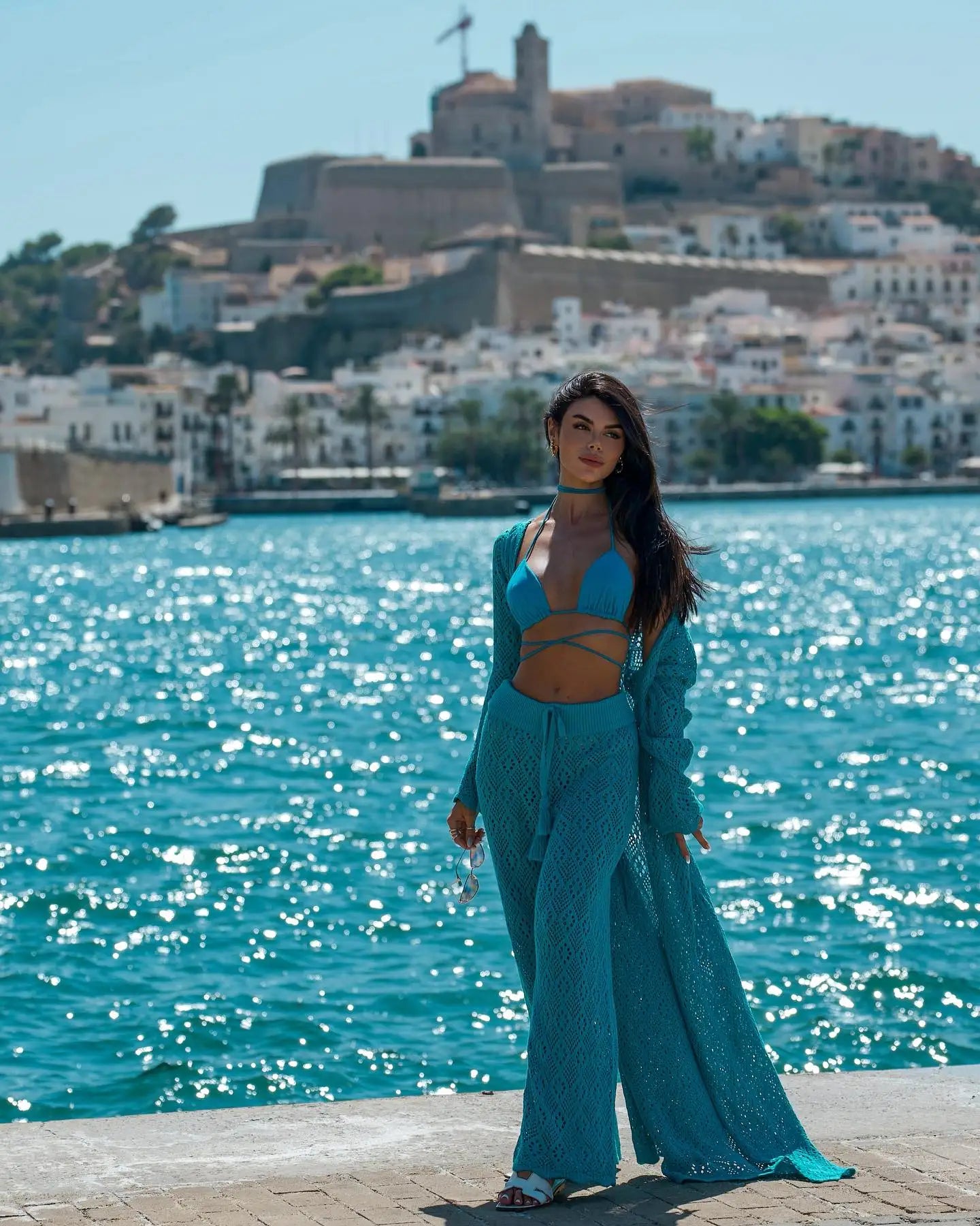 Sexy Women 3 Pieces Swimsuits Bikinis Sets With Skirt Pants Cover Ups Swimming Suits Female Swimwear Summer Outfits Beachwear 7