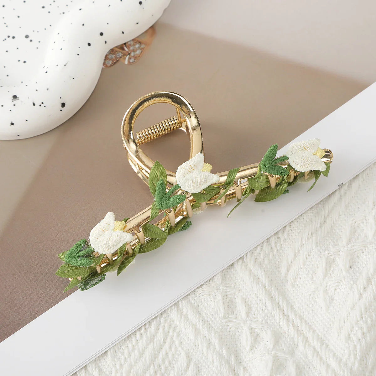 Haimeikang Large Size Flower Hair Clip Claws Hair Crab For Thick Hair Barrettes Hairpins Women Summer Fashion Hair Accessories 4955B-11CM