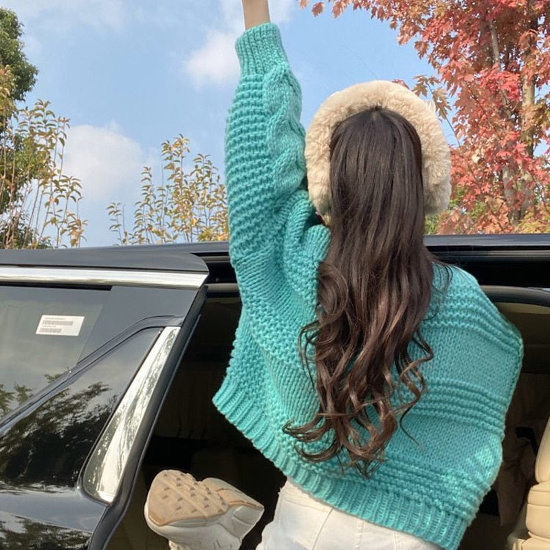 女性原宿イチゴルーズカーディガンセーター秋のファッション長袖韓国トップスシックな女性のプレッピースタイル Y2k セーター
