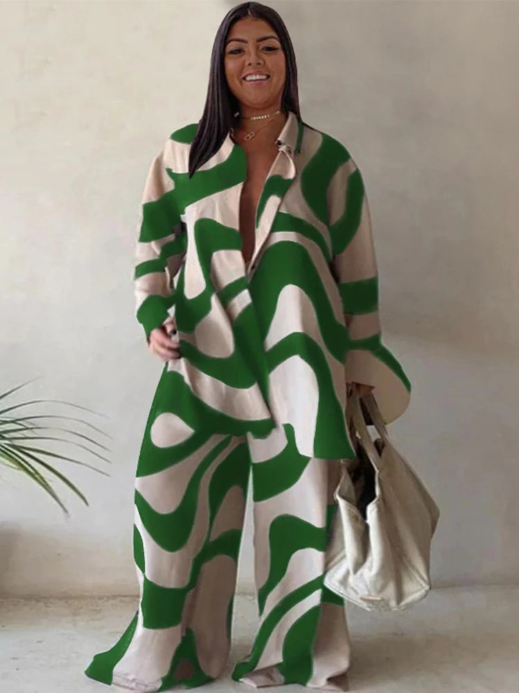 2 Piece Sets Outfits Loose T-shirt Long Pants Casual Elegant Woman Sets Female Fashion Suits Plus Size Dropshipping Wholesale