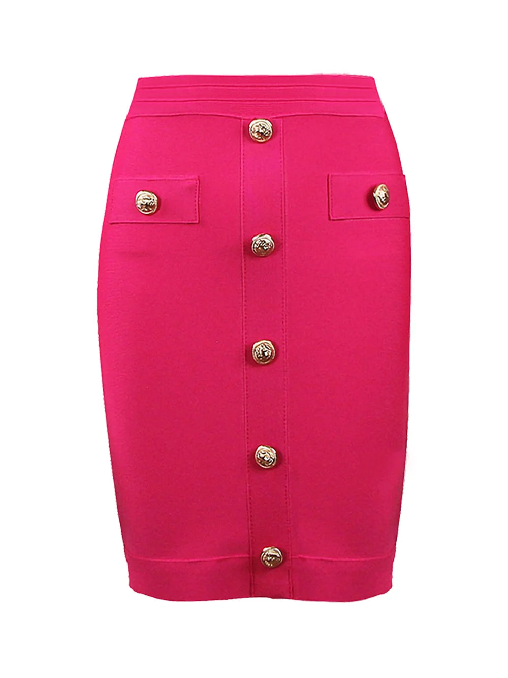 5 Colors Women Sexy Button Fashion Bodycon Mini Skirts Rayon Bandage Pencil Skirt Celebrate Casual Wear High Quality
