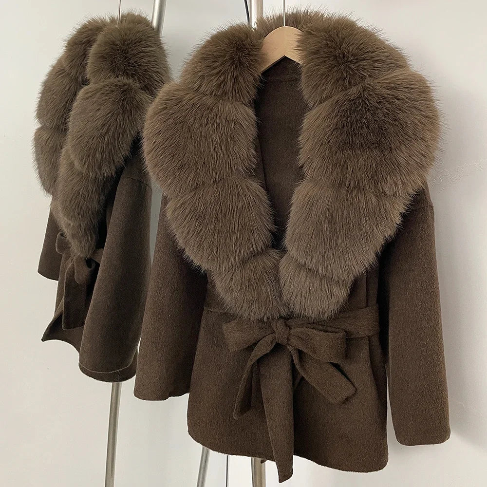 Fur Coat Eco-friendly Winter Clothes Woman Jacket with Fur Korean Reviews Many Clothes Outer Coat Ladies Outerwears Faux Fur Brown