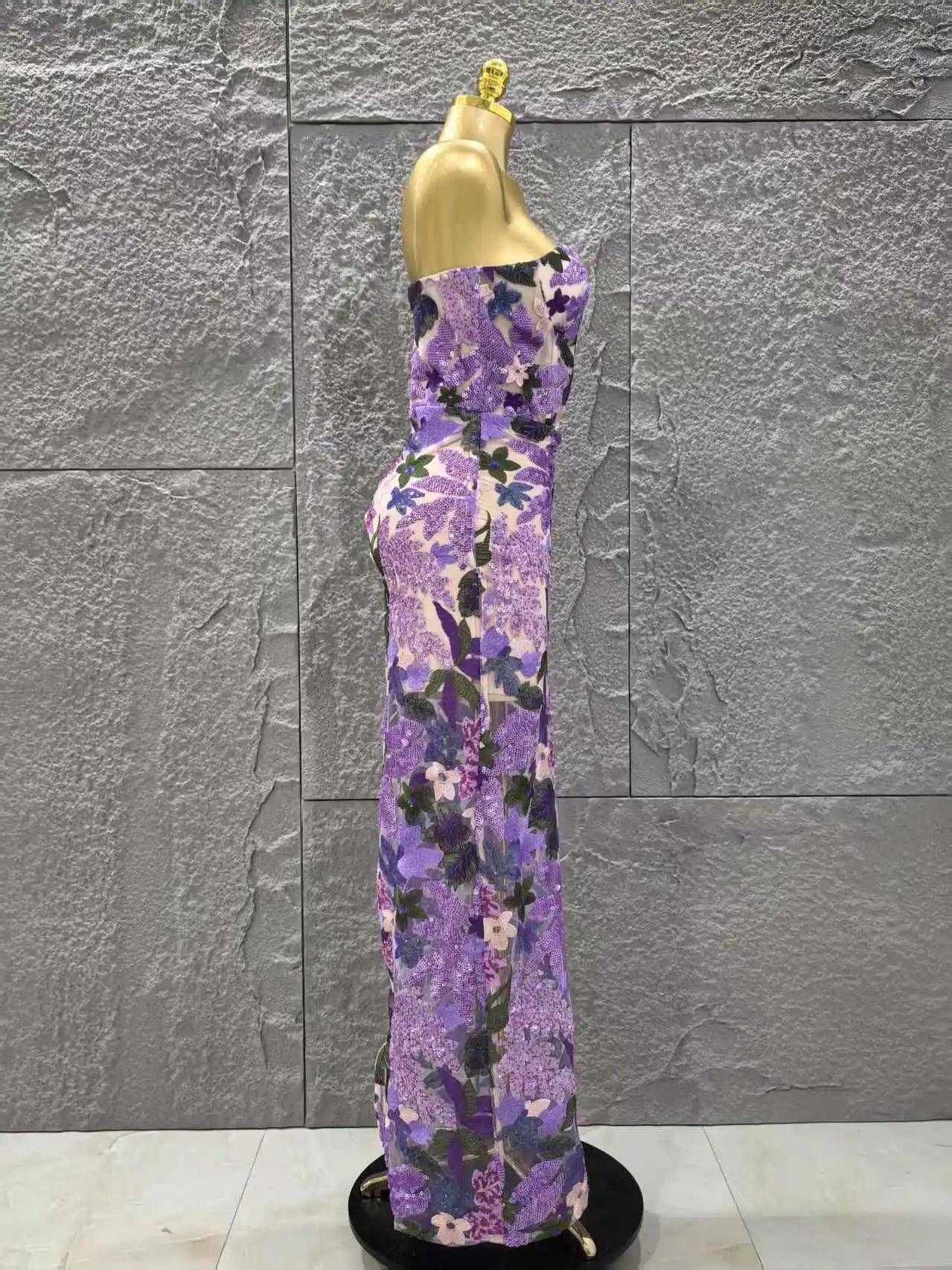 Women Sexy Strapless Embroidery Bodycon Long Dress Celebrate Evening Party Vacation Girls' Birthday Outfit