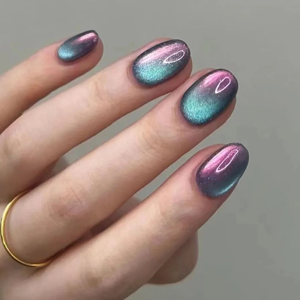 24pcs/set short square fake nails for women girls faux ongles fashion glitter geometric flowers design press on false nail kit 1151