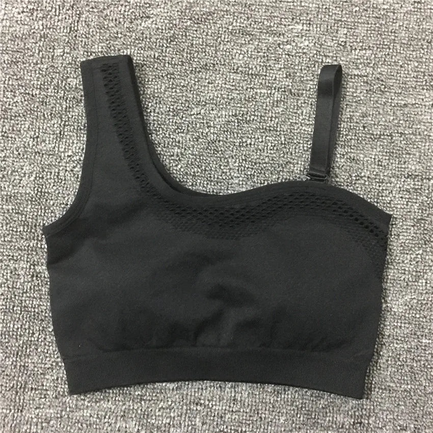 1/2Pcs Seamless Yoga Set Women Gym Sportswear Outfit Yoga Pant Leggings One Shoulder Sports Bra Workout Cloth Tracksuit black bra