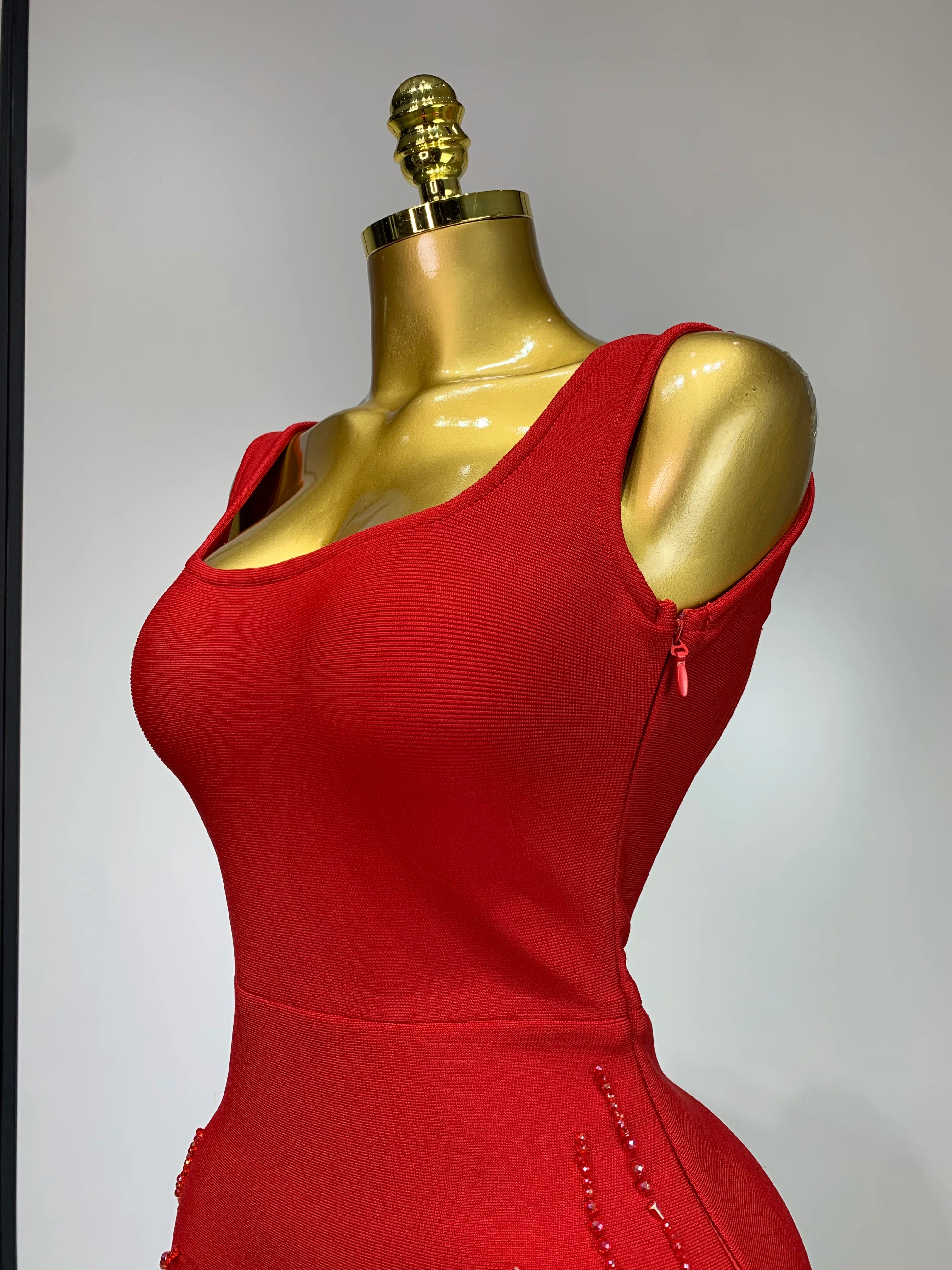 Women Sexy Sleeveless Bandage Dresses Fashion Beading Tassel Clothes Club Evening Party Birthday Elegant Bodycon Dresses