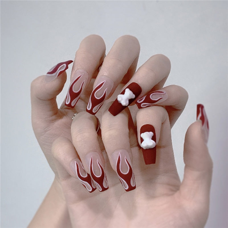 24pcs накладные ногти False Nails Supplies For Professionals With Glue Charming Nail Art Press On Nails French Wearable Manicure JP1393