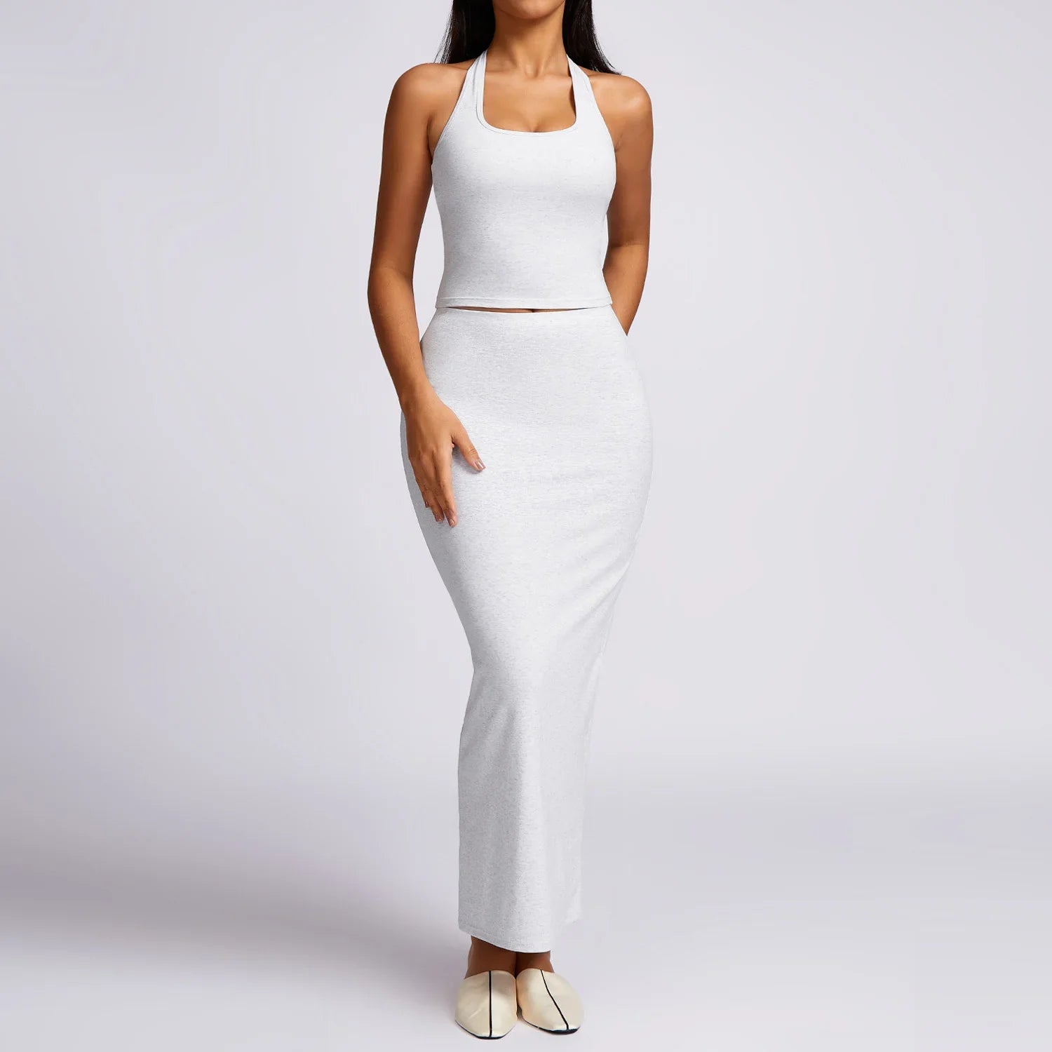 New Yoga Set Workout Clothes Fitness Suits Sports Bra High Waist Leggings 2 Piece Women High Stretch Gym Outfit white gray-1