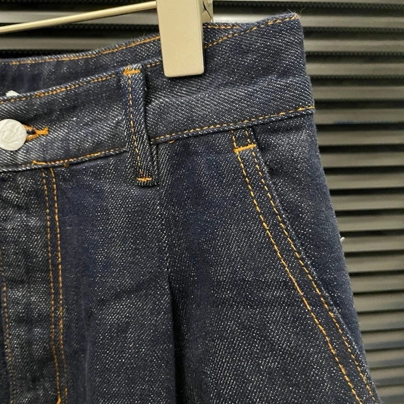 Autumn Winter New Fashion Vintage Denim Pants For Women High Waist Loose Straight Wide-Leg Denim Pants Female 11A07570