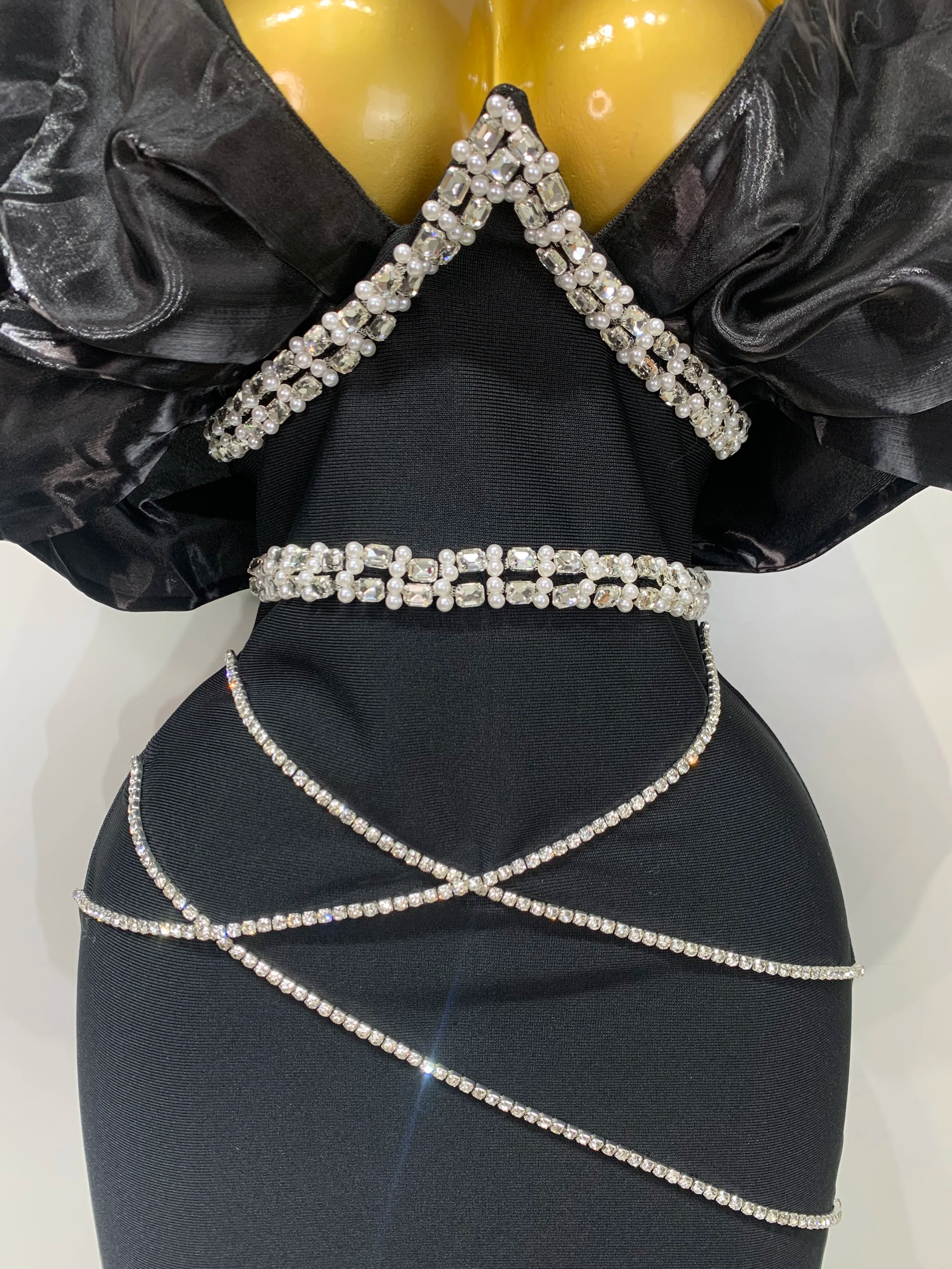 Women Sexy Backless Sparkly Diamonds Black Long Bodycon Bandage Dresses Luxury Birthday Party Celebrity Elegant Knitted Clothing