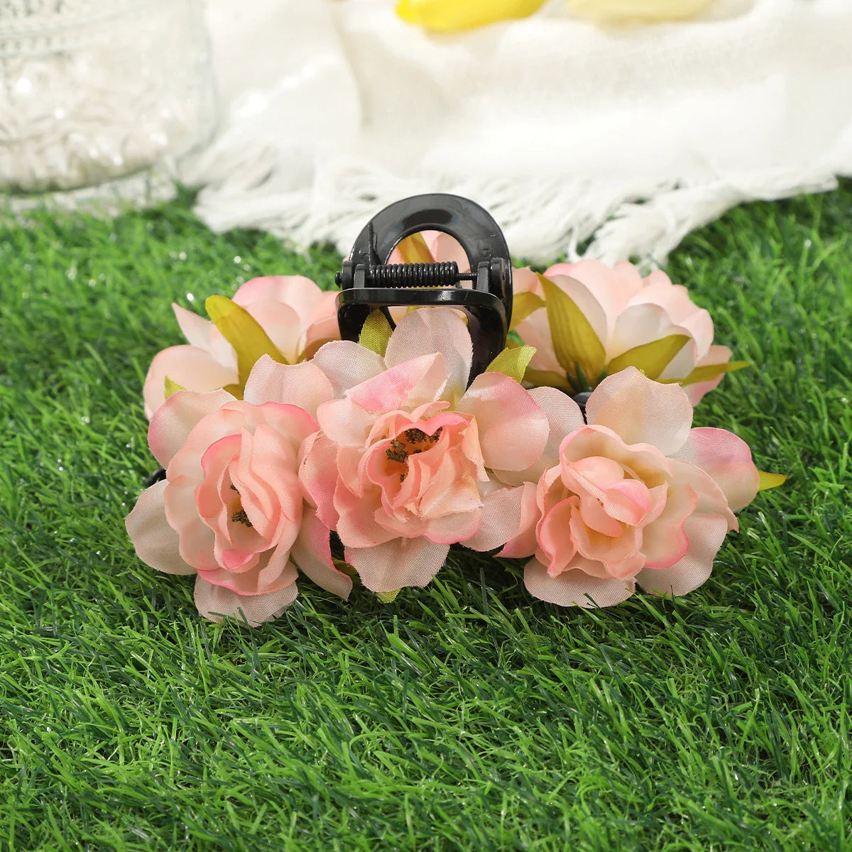 Haimeikang Large Size Flower Hair Clip Claws Hair Crab For Thick Hair Barrettes Hairpins Women Summer Fashion Hair Accessories CB5315C13CM