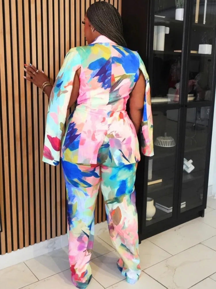 2 Piece Women Sets 2025 Plus Size Autumn Winter Matching Sets Black Two Pieces Sets Top Pants Suits Outfits Clothing