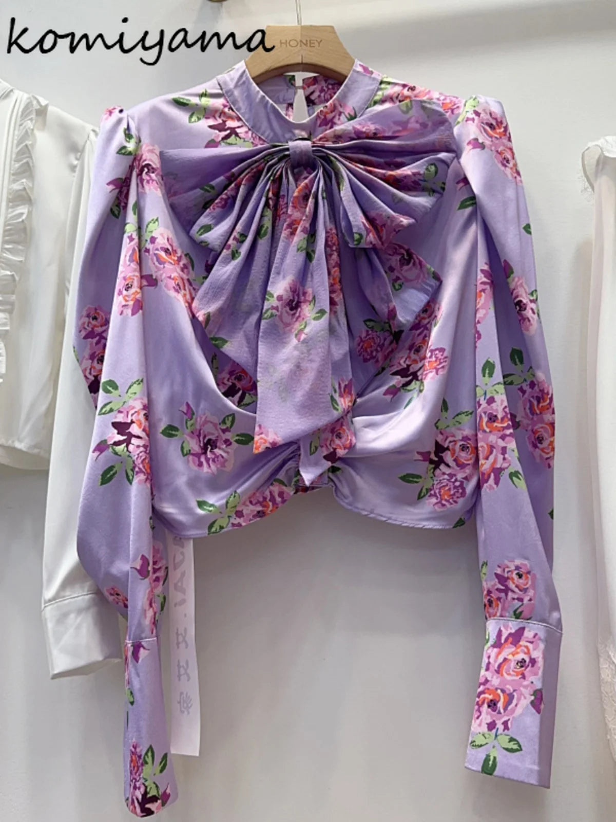 Broken Flower Blusas Mujer Bow Shirts & Blouses Elegant Tmeperament Women Clothing Full Sleeve Camisas 2025 Korean Style Ropa