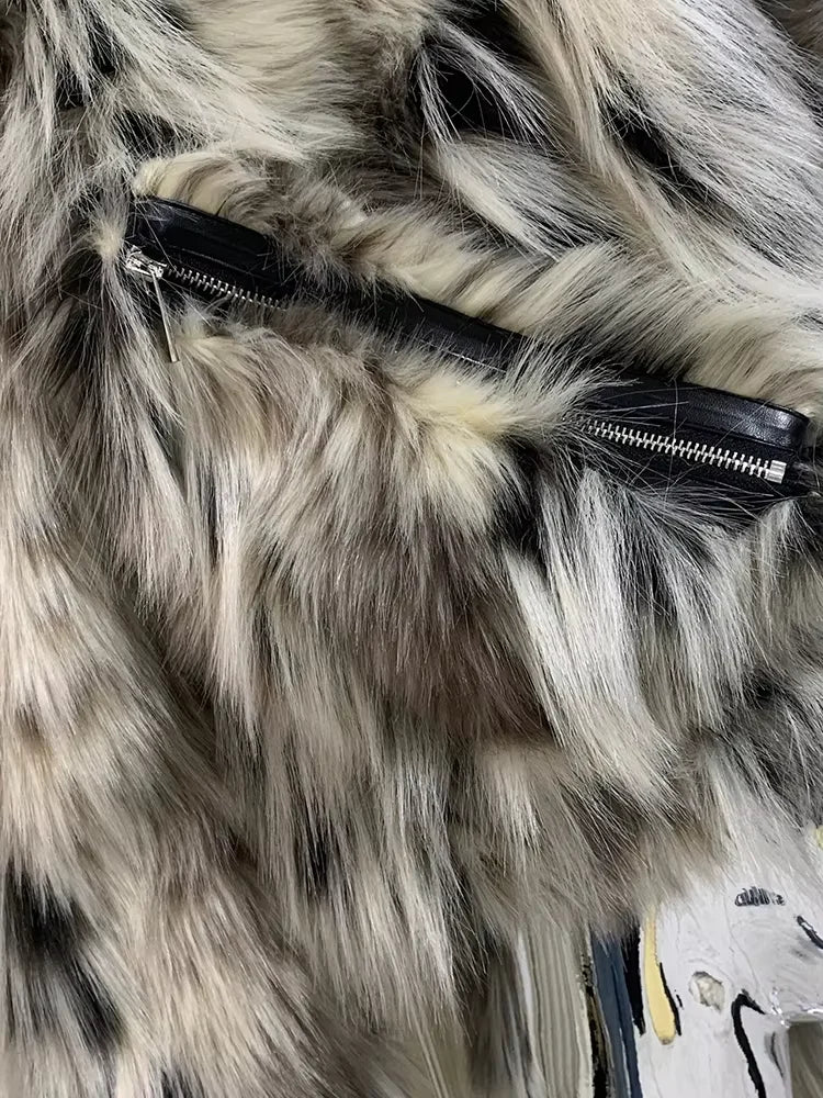 Lautaro Autumn Winter Short Colorful Multicolored Thick Warm Hairy Faux Fox Fur Coat Men Luxury Designer Clothes Fluffy Jacket