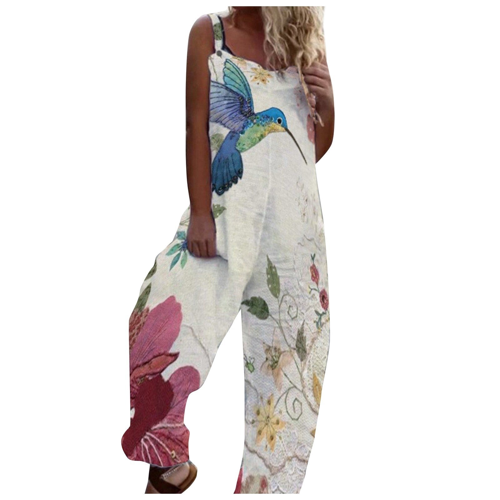 Woman Summer Jumpsuits Fashion Anchor Print Suspender Jumpsuit Casual Sexy Sleeveless Romper Elegant Streetwear G