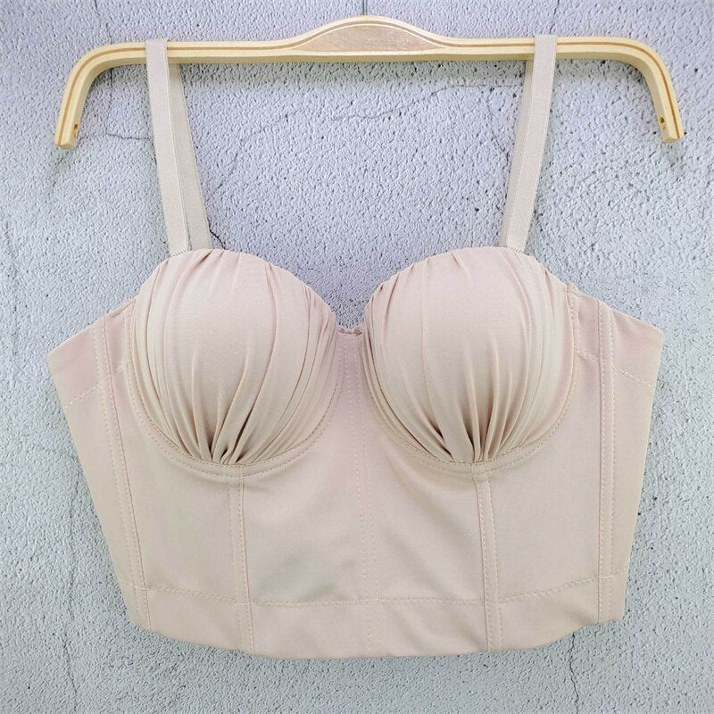Visivane Sexy Club Cropped Shirt Woman Clothes Camis Shaper Tank Top Women Corset Blusas Roupas Femininas Bra Ladies Tops y2k 3-light apricot