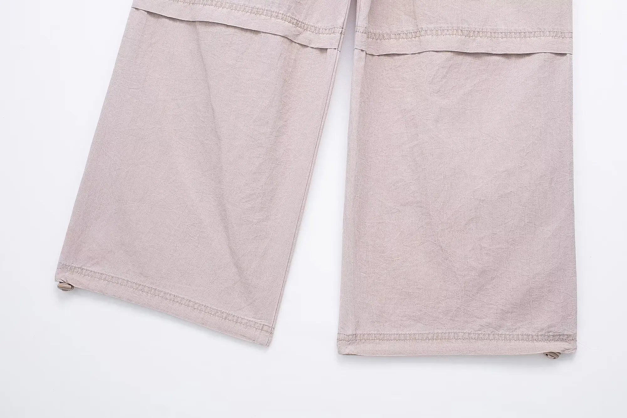 spring new women's purple multi-pocket workwear style lace-up trousers to show your style