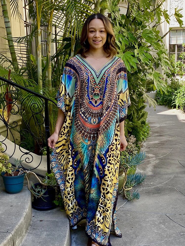 Plus Size Beach Cover Up Robe Plage Sarong Swimsuit Cover Up Pareos Color-03 One Size