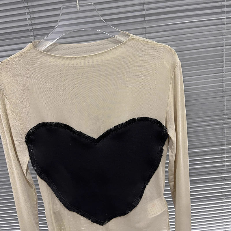 Autumn Winter New Fashion Heart Pattern Casual O-neck T-shirt For Women Black Knitted Hooded Pullover Female 11A07566