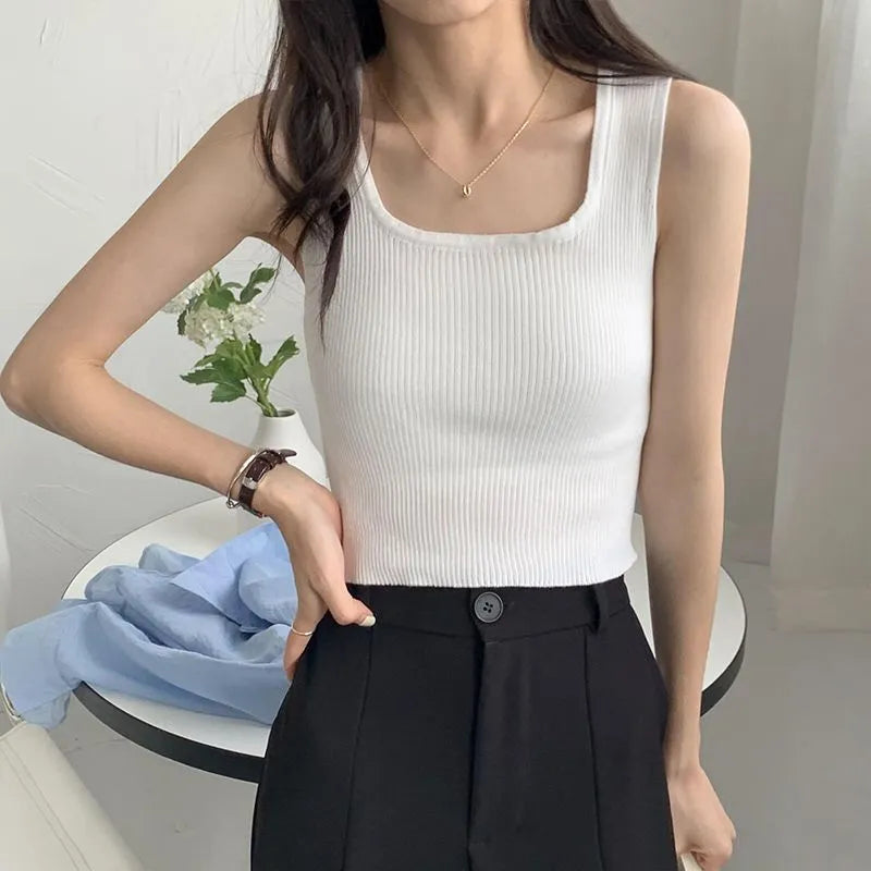 Women's 2024 Autumn New Matching Set Korean Elegant Short Sweater+Tank Top+Letter Jeans Three Piece Female Chic Denim Pants Suit Only White