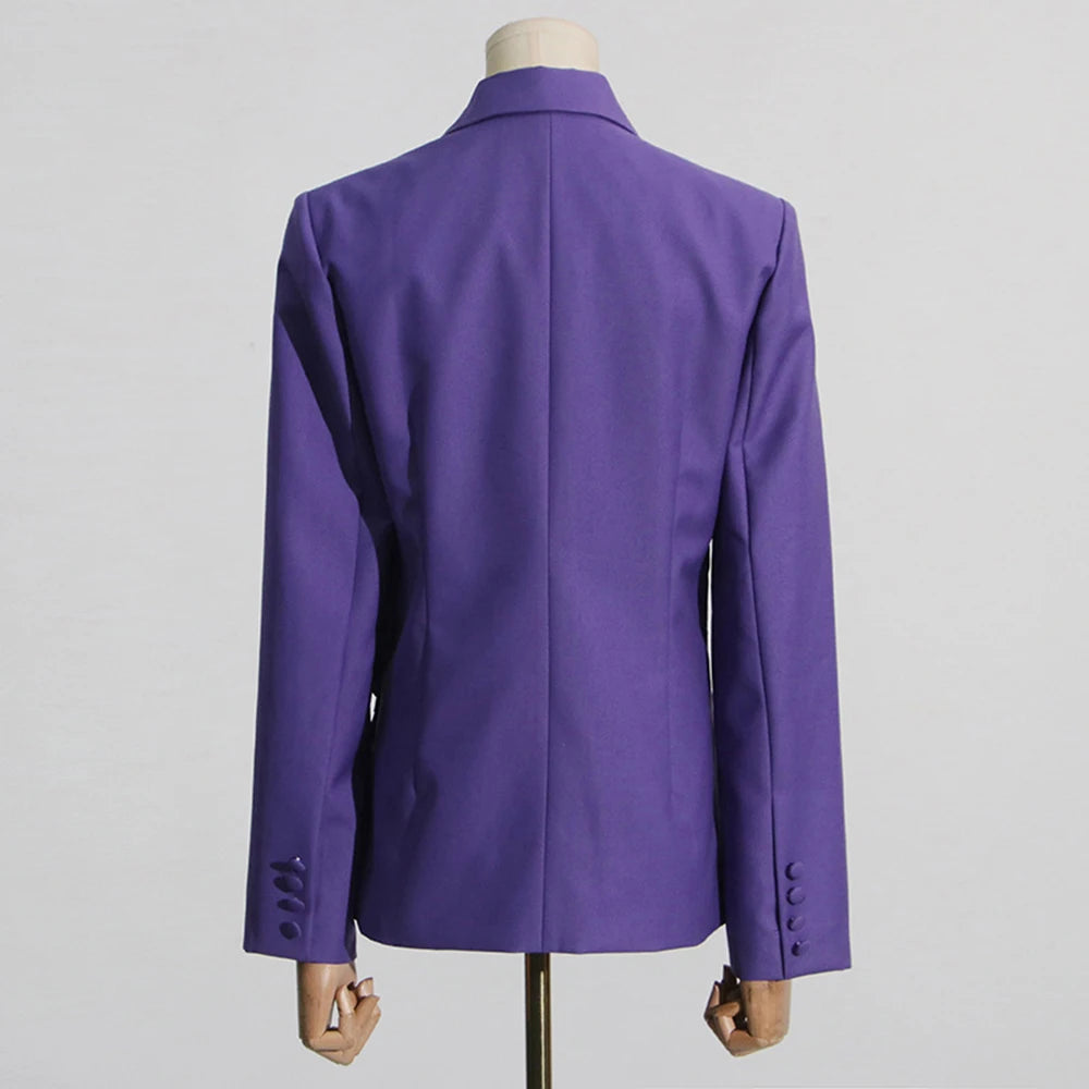 Solid Slimming Spliced Appliques Elegant Jackets for Women Lapel Long Sleeves Patchwork Button Jacket Female New