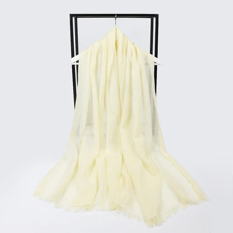 2023 Silk Scarves Women Luxury Brand Hijab Scarf Solid Foulard Femme Shawls Wraps Silk Bandana Head Scarf Hijab Beach Poncho Linen one 1