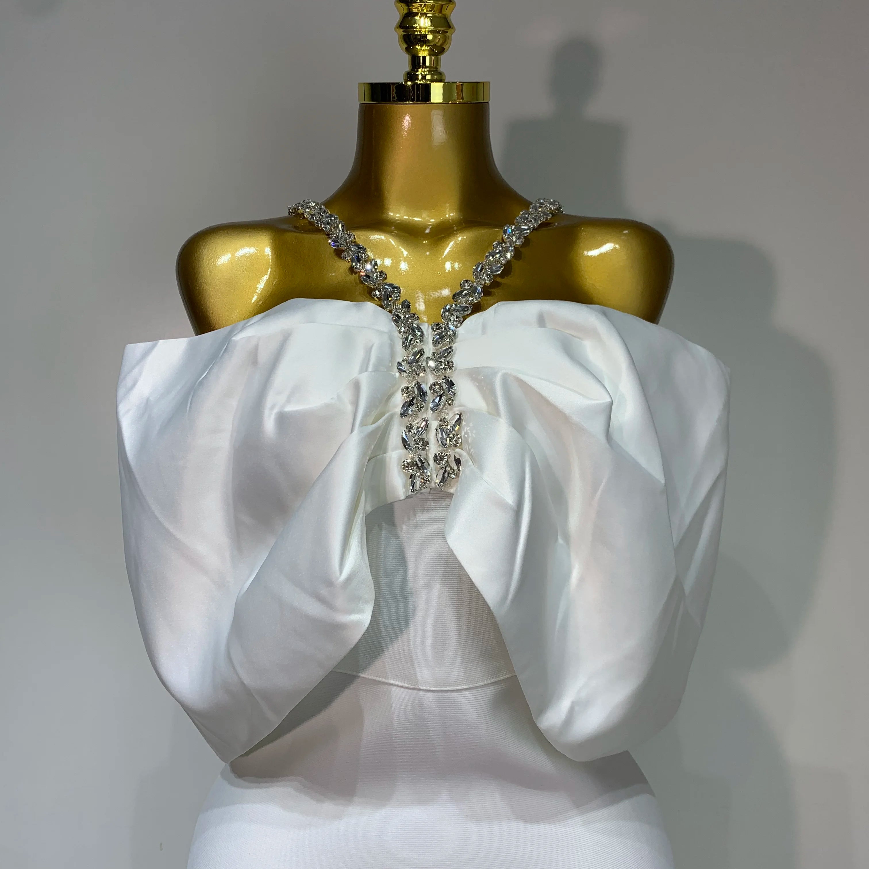 Luxury Rhinestone Chain Off Shoulder Vintage Butterfly Chic Bodycon Dress High Street Elegant Evening Party Birtyday Clothing