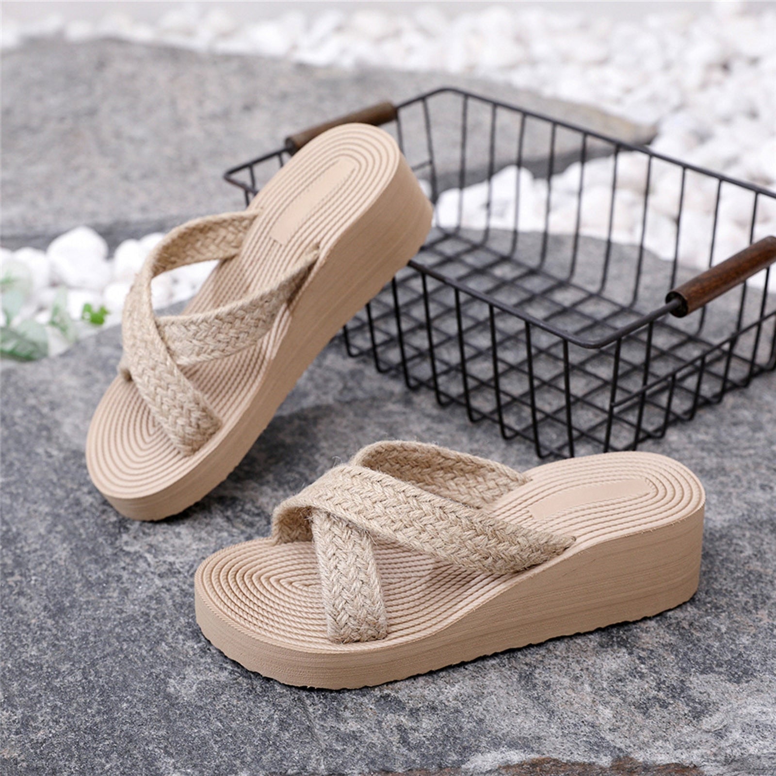 Women Wedge Heels Anti-Slip Women Slipper Summer Thick Bottom Sandals Platform Slippers Soft Fashion Shoes Non-Slip Beach Slides