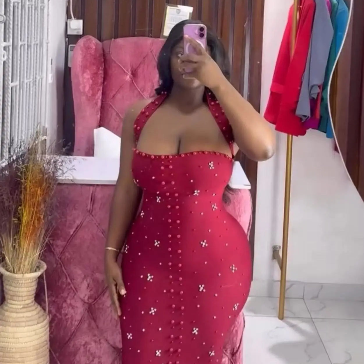 Women Sexy Halter Off the Shoulder Beading Rhinestones Bodycon Long Bandage Dress Evening Party Cocktail Vestido