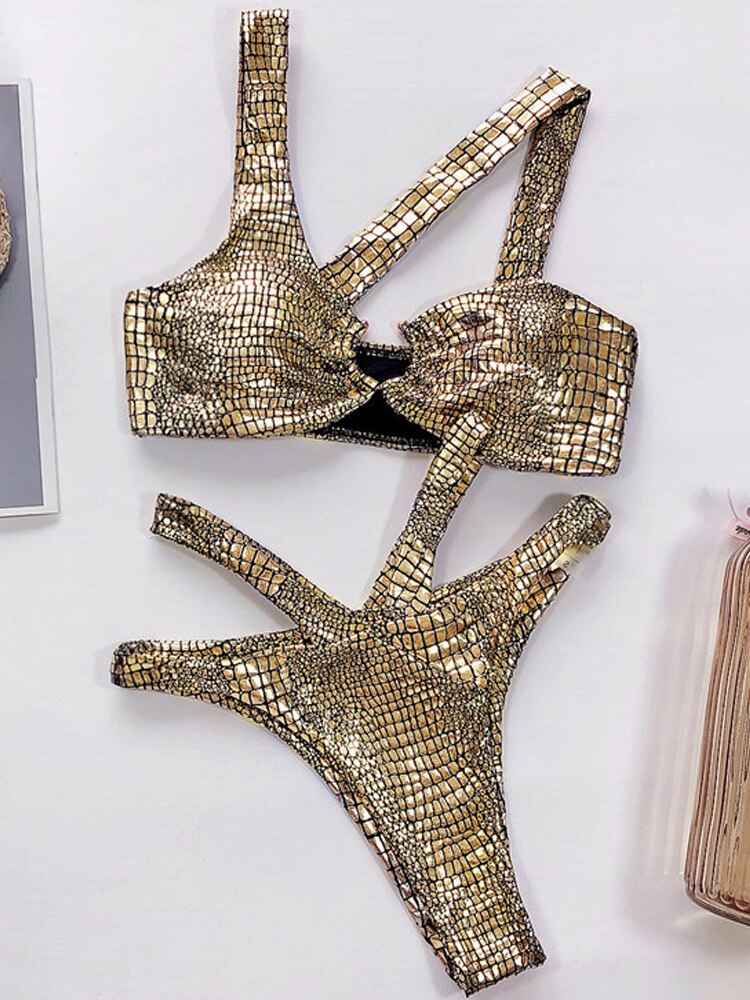 Vigorashely Bandage Swimwear Sexy Snake Bikini 2024