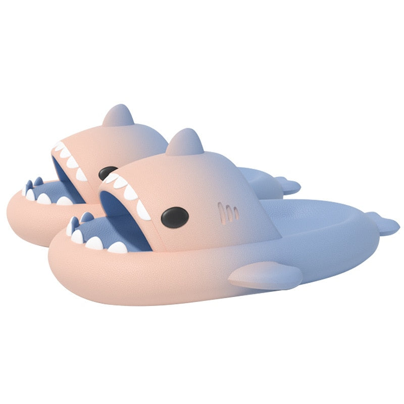 Summer Shark Slides For Women Men New Fashion Slippers Home Couple Thick Soled Non-slip Sandals Outdoor Beach Flip Flops