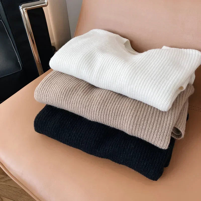 Autumn Winter Women's Long Sweater Dress with Blet Thick O Neck Knitted Pullovers Lady Korea Fashion Oversize Sweater Women