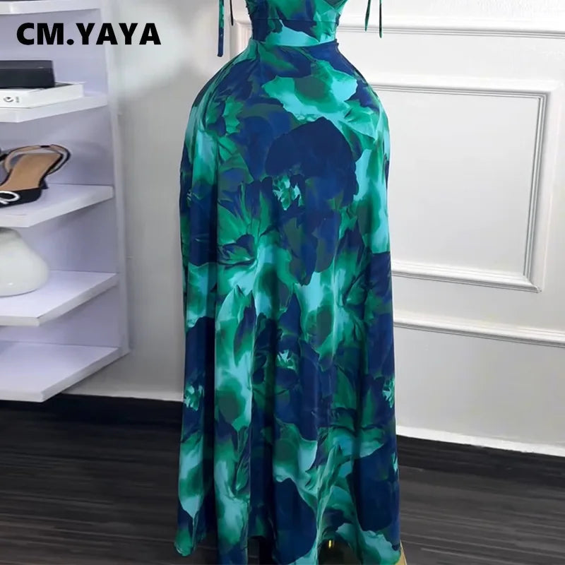 Women Tie Dye Printed Sleeveless Big Swing Maxi Long Dress 2025 Summer Holiday Birthday Sexy Club Party Evening Dresses